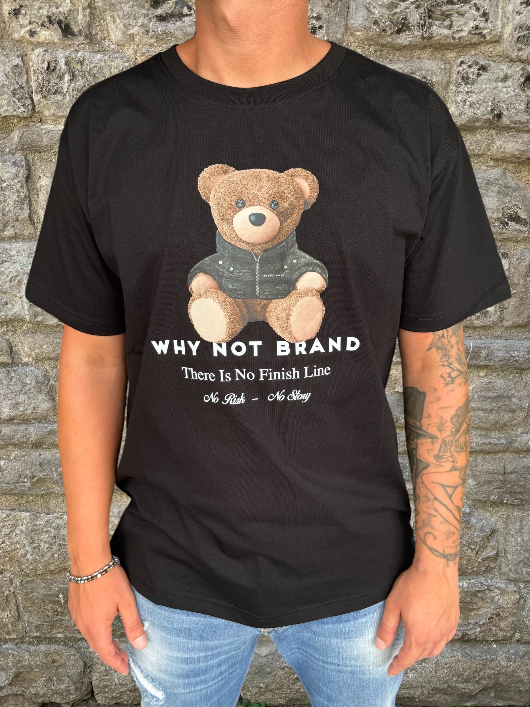 T-SHIRT SWEAT BEAR WHY NOT BRAND MS53 NERA