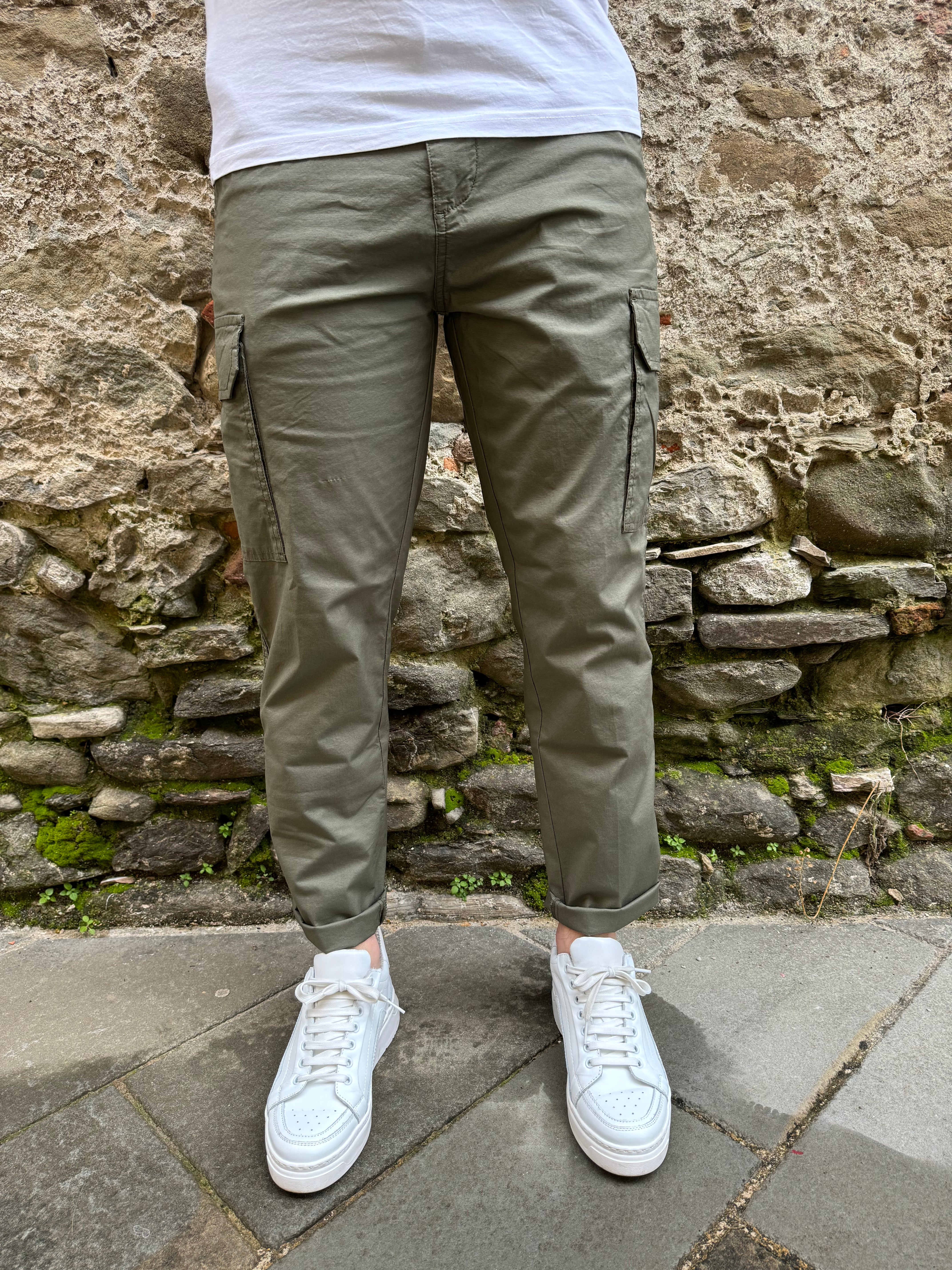 PANTALONE CARGO TELAMIRA BTP053 VERDE SS 24