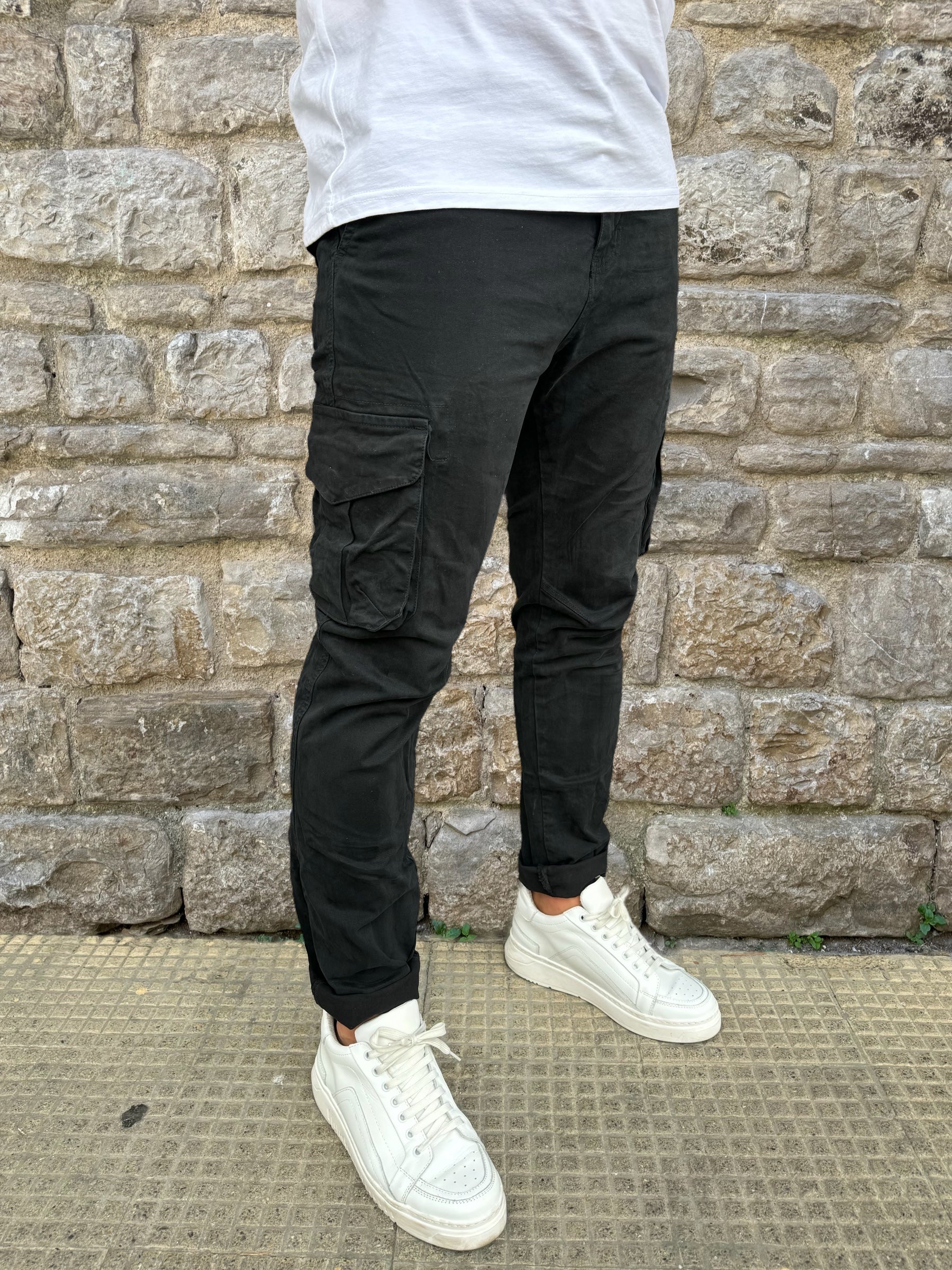 PANTALONE CARGO CONBAT TELAMIRA AC322 NERO