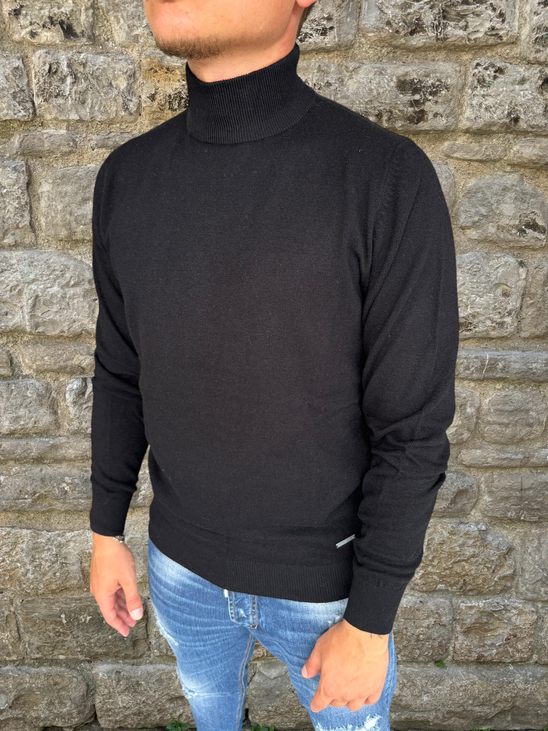 MAGLIONE LUPETTO CASHMERE 2MOCK WHY NOT BRAND NERO