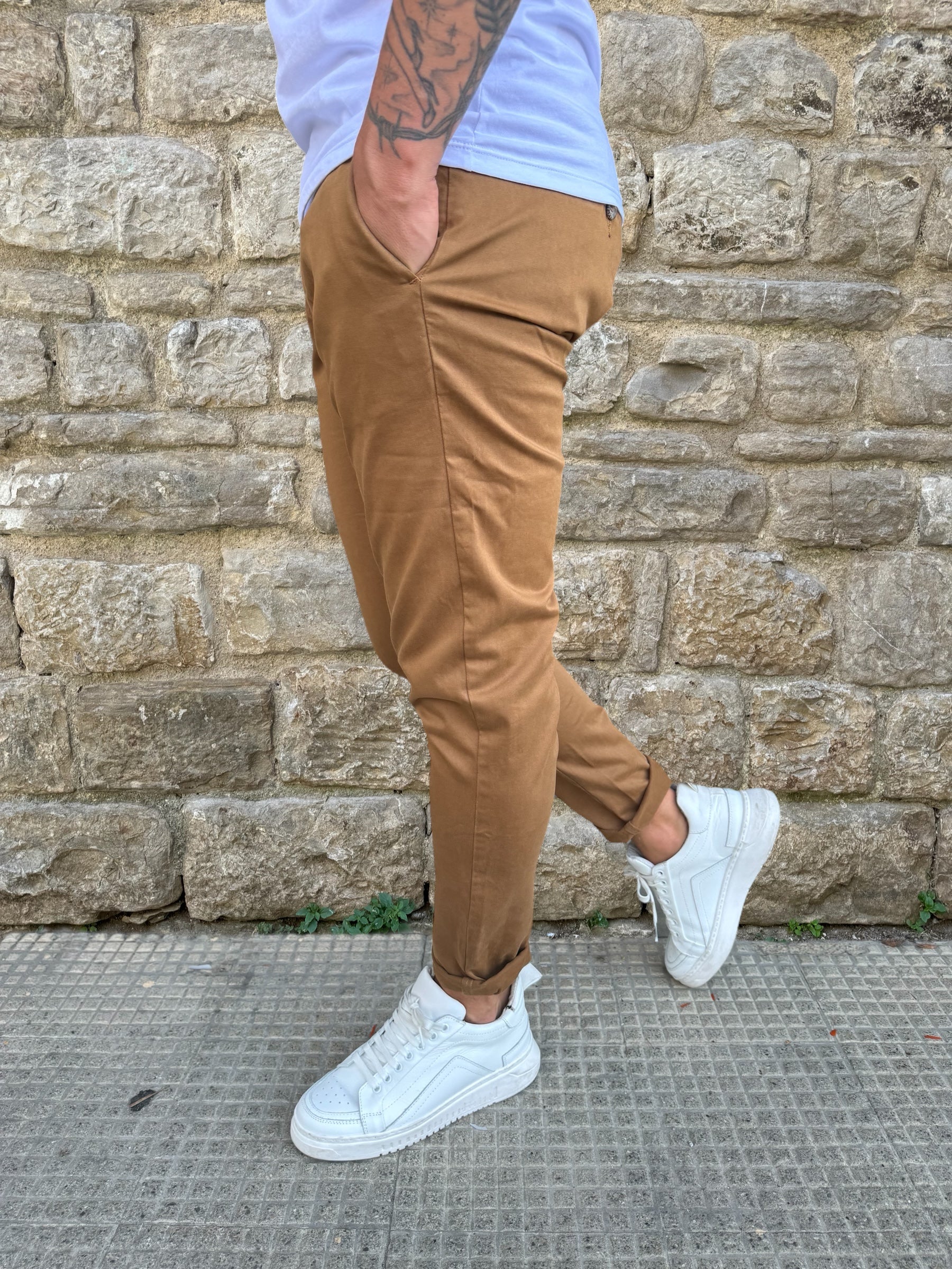 PANTALONE CHINO AC356 TELAMIRA TABACCO