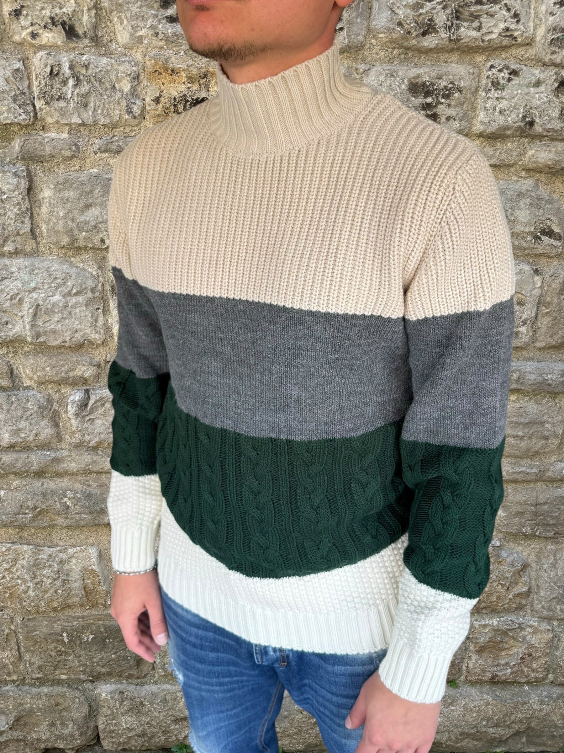 MAGLIONE LUPETTO TRECCIA MA40 TELAMIRA