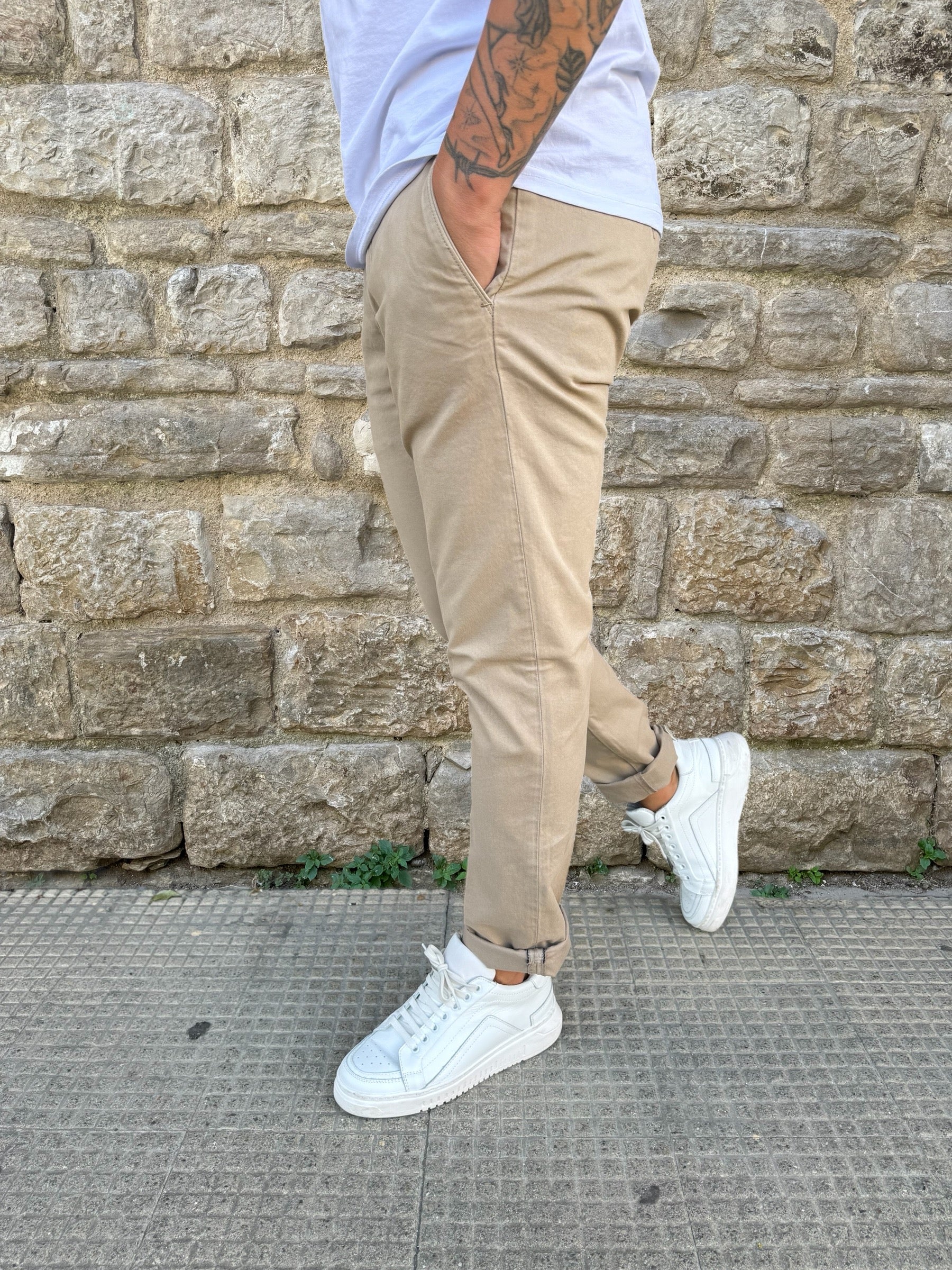 PANTALONE CHINO REGULAR CLARK MARK-T091 SABBIA