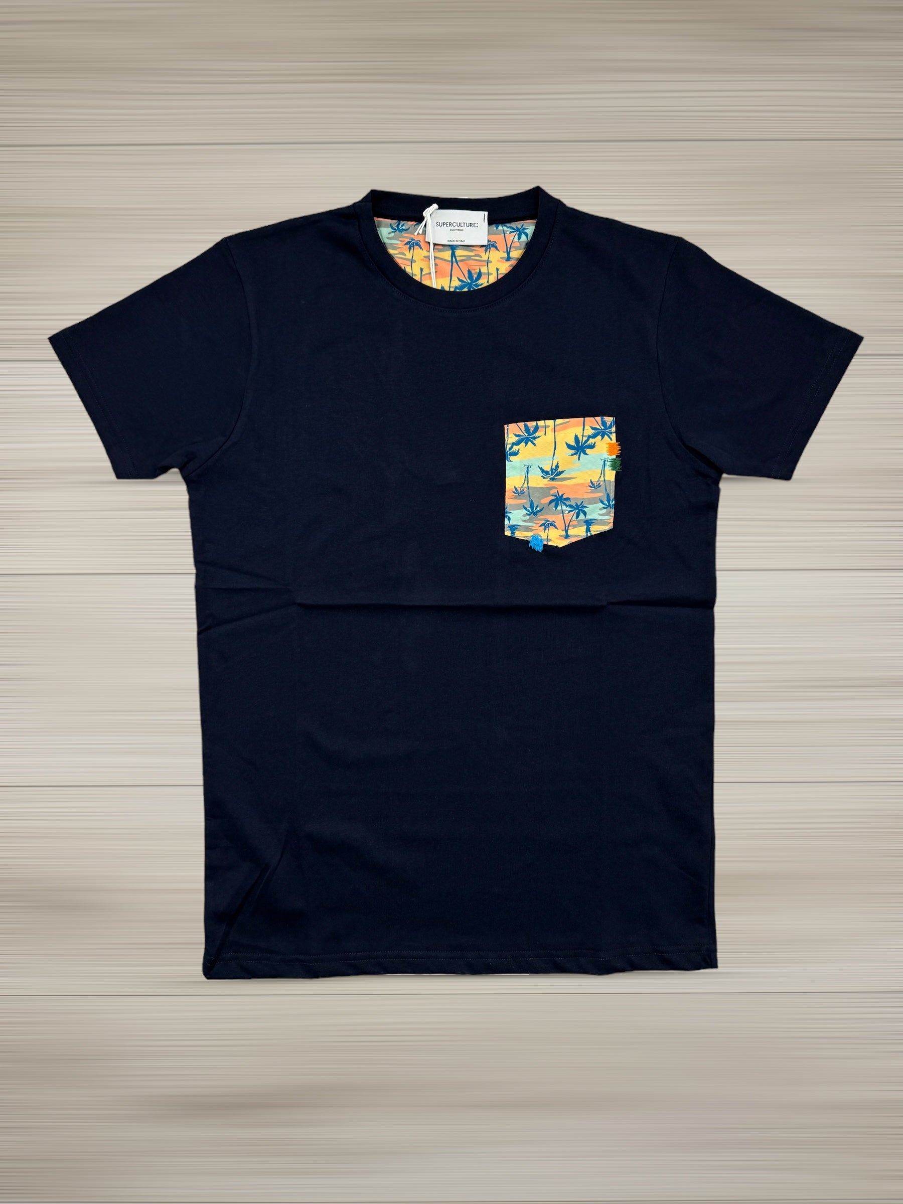 T-SHIRT SUPERCULTURE PALME A839 BLU SS 24