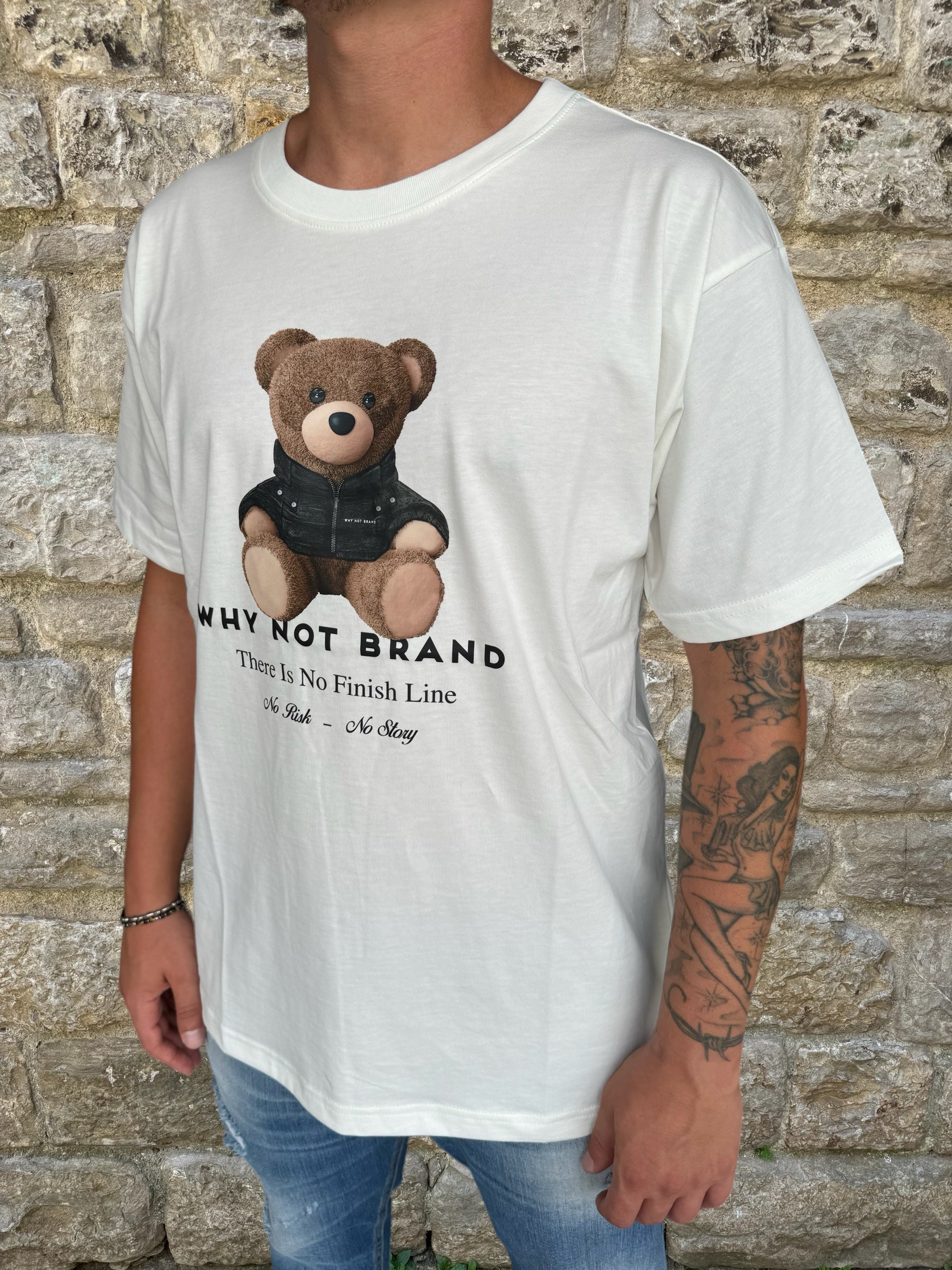 T-SHIRT SWEAT BEAR WHY NOT BRAND MS53 PANNA