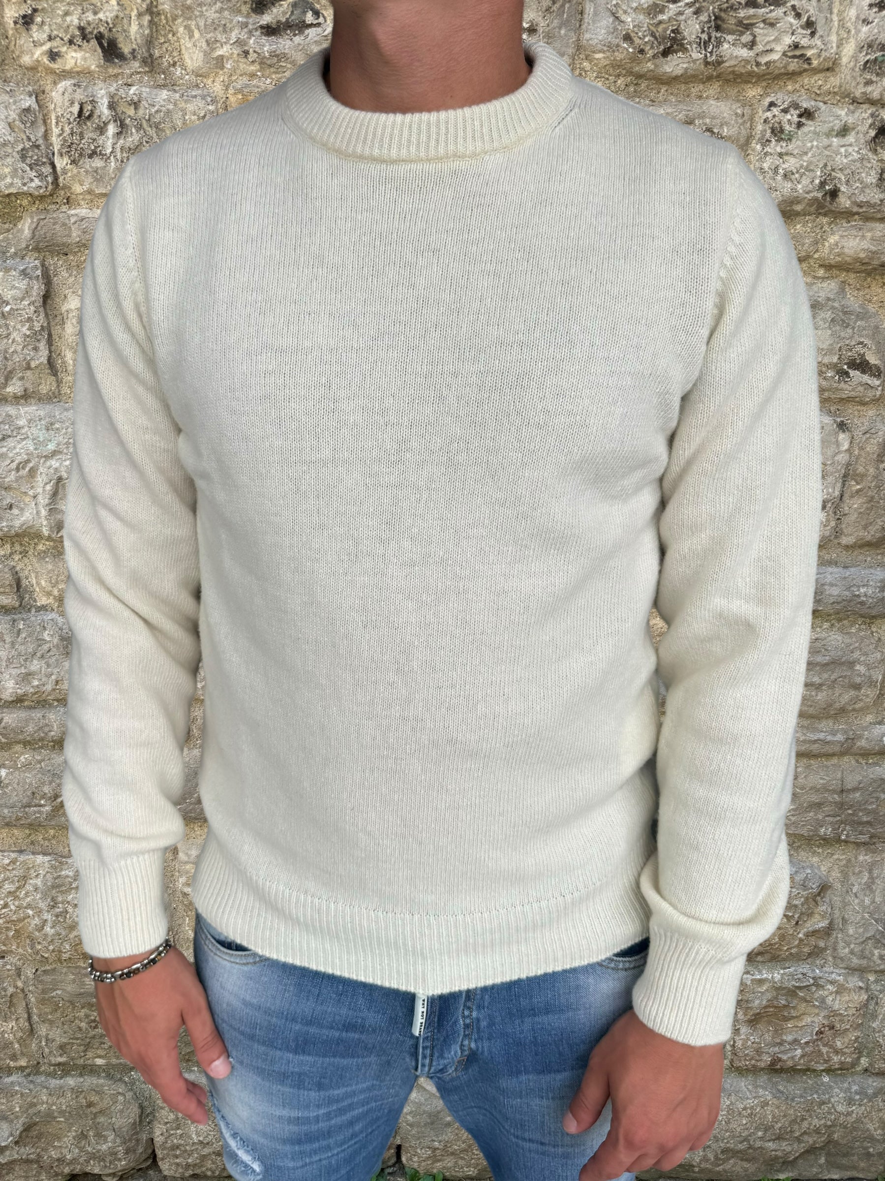 MAGLIONE CASHMERE TELAMIRA STM100 PANNA