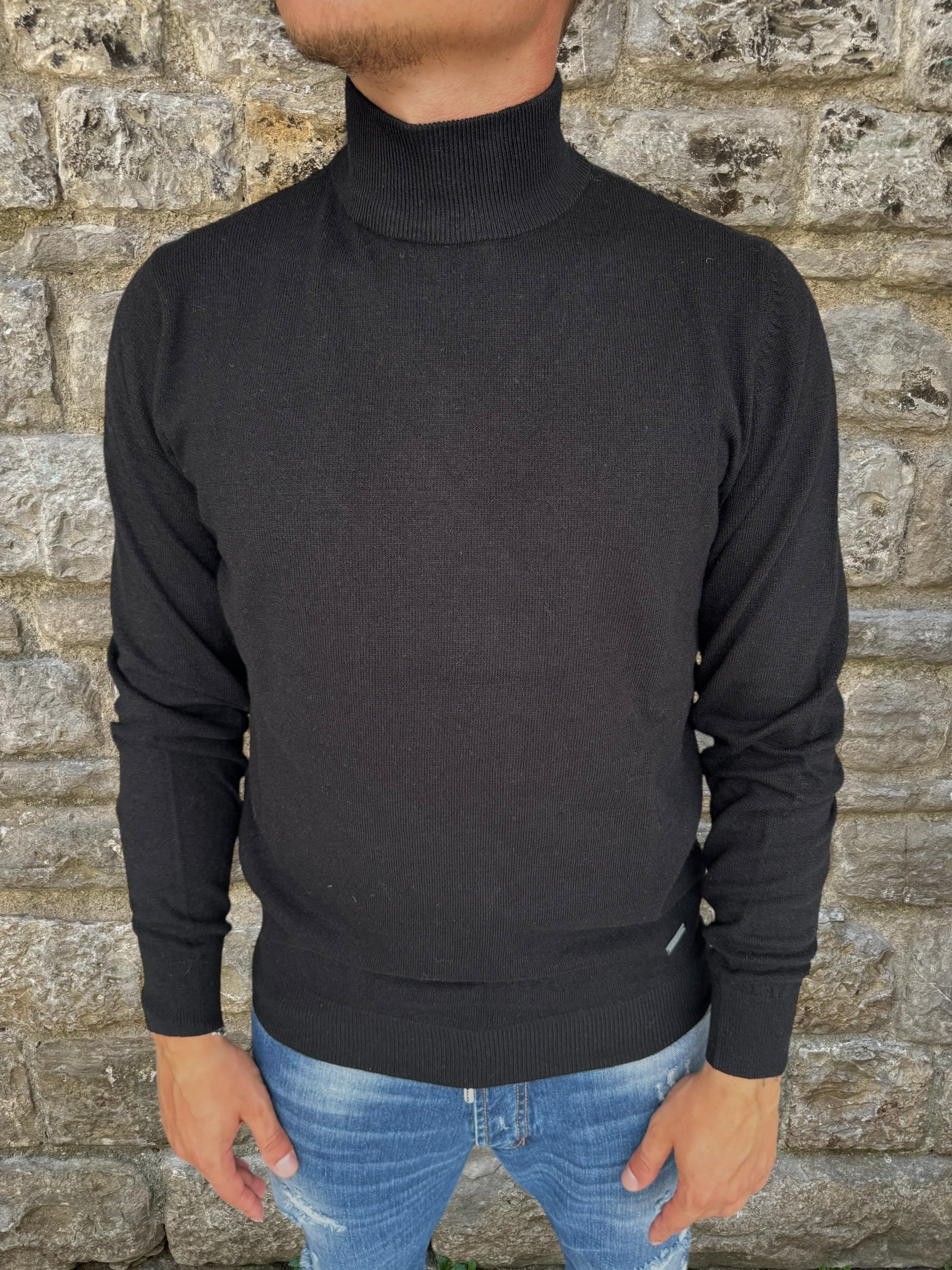 MAGLIONE LUPETTO CASHMERE 2MOCK WHY NOT BRAND NERO