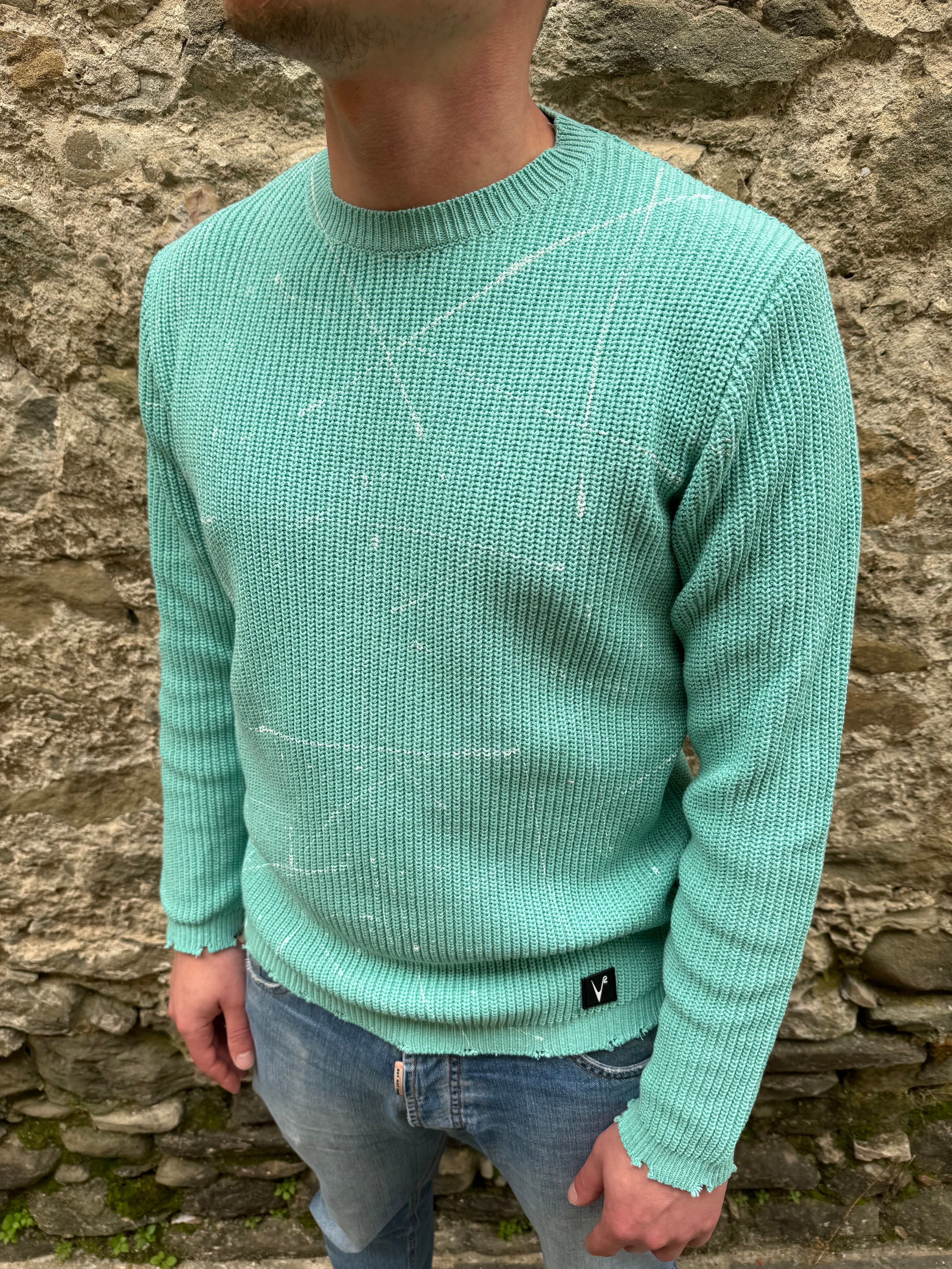 MAGLIONE SCHIZZI V2 BRAND MENTA SS 24