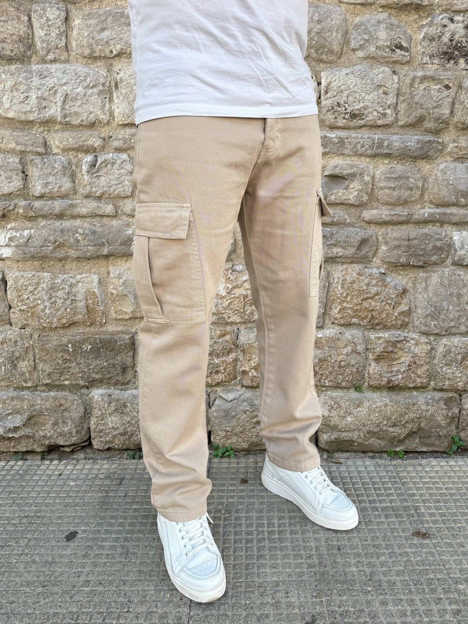 JEANS CARGO BAGGY GTP038 TELAMIRA SABBIA