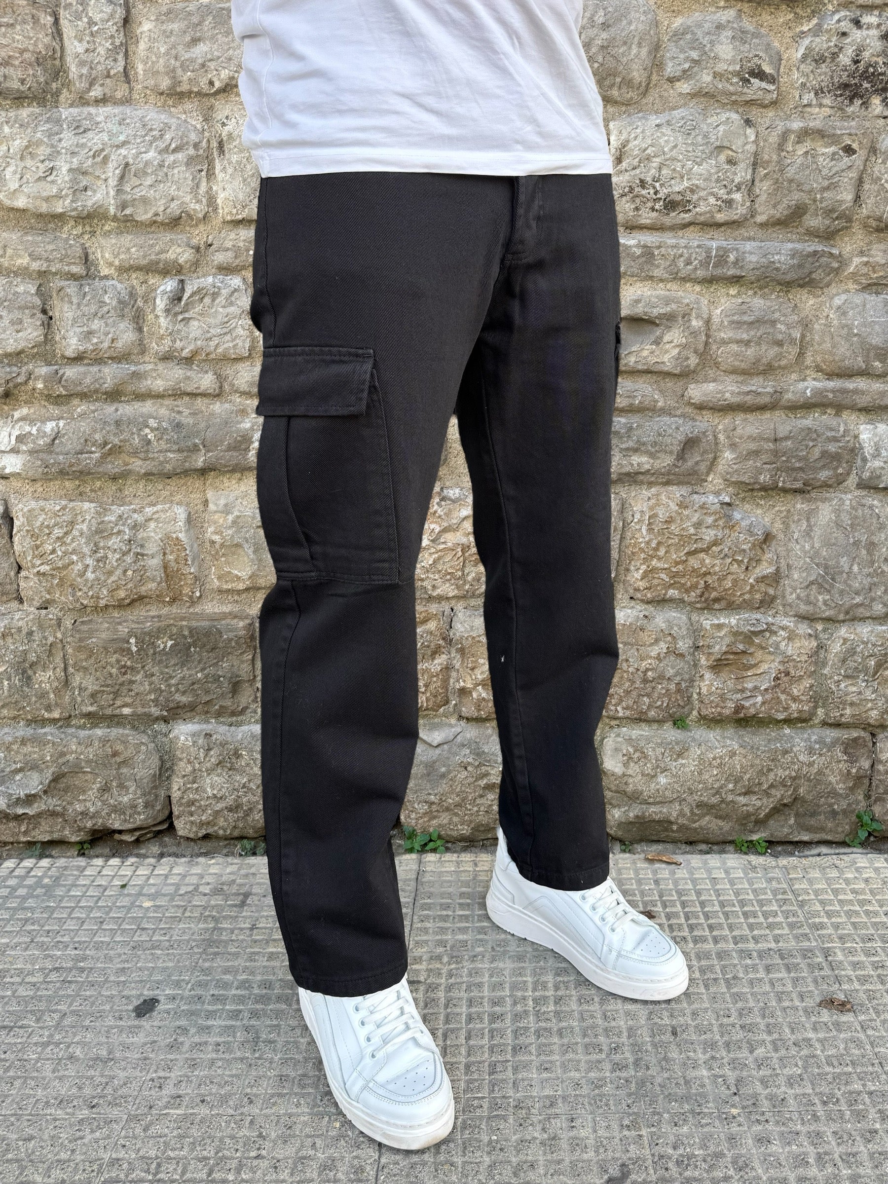 JEANS CARGO BAGGY GTP038 TELAMIRA NERO