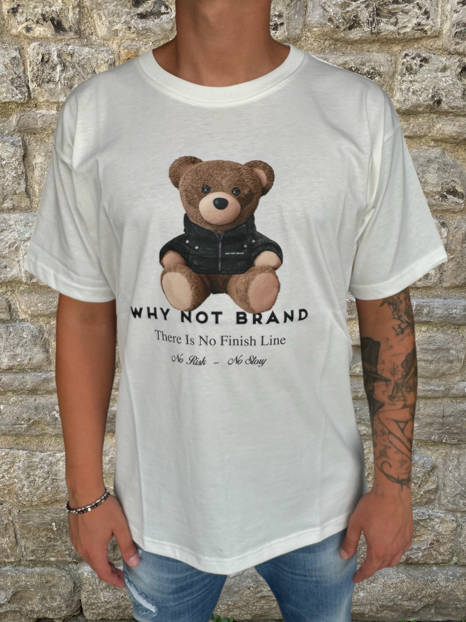 T-SHIRT SWEAT BEAR WHY NOT BRAND MS53 PANNA