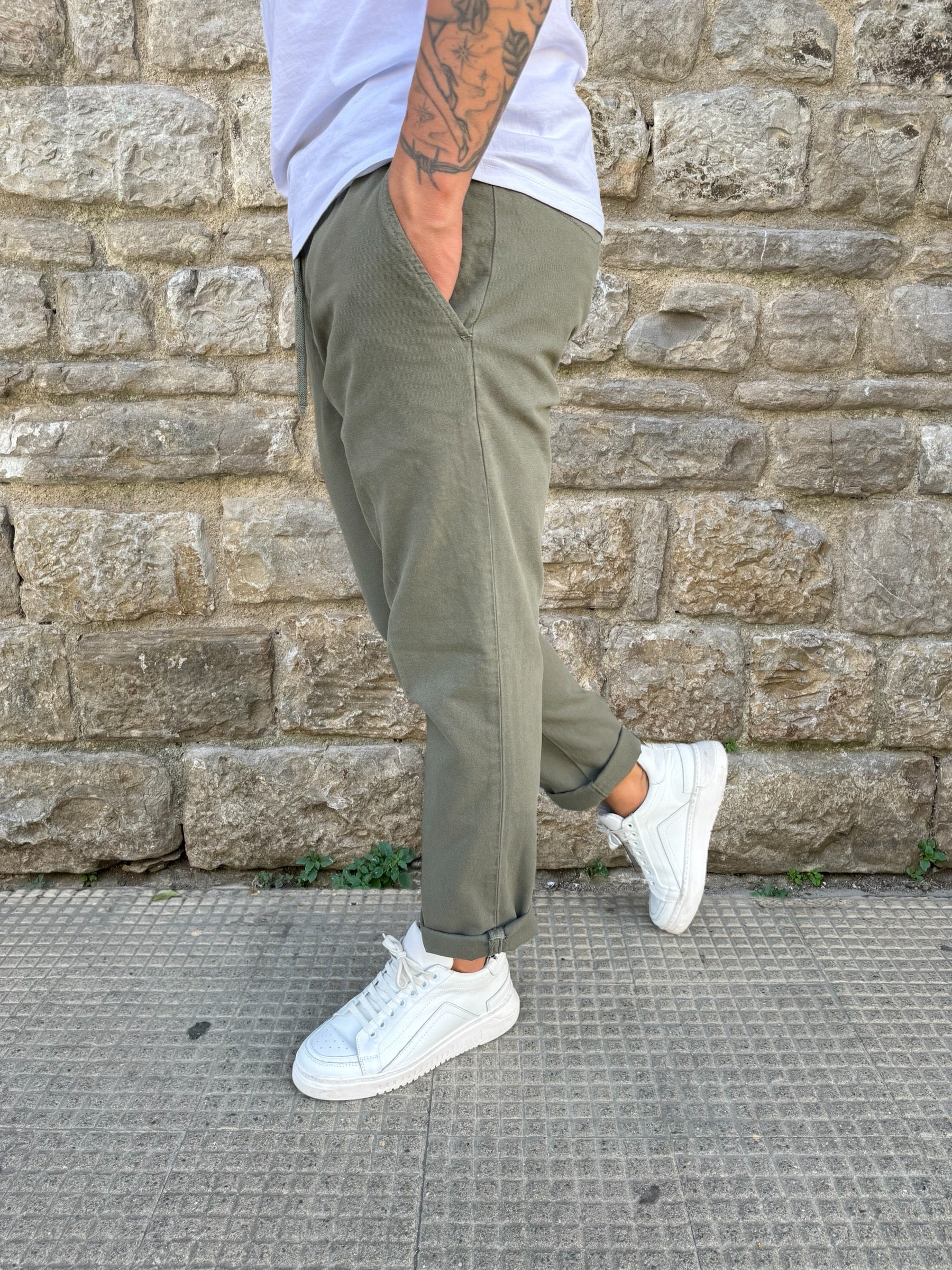 PANTALACCIO CLARK LEWIS-T101 VERDE MUSCHIO