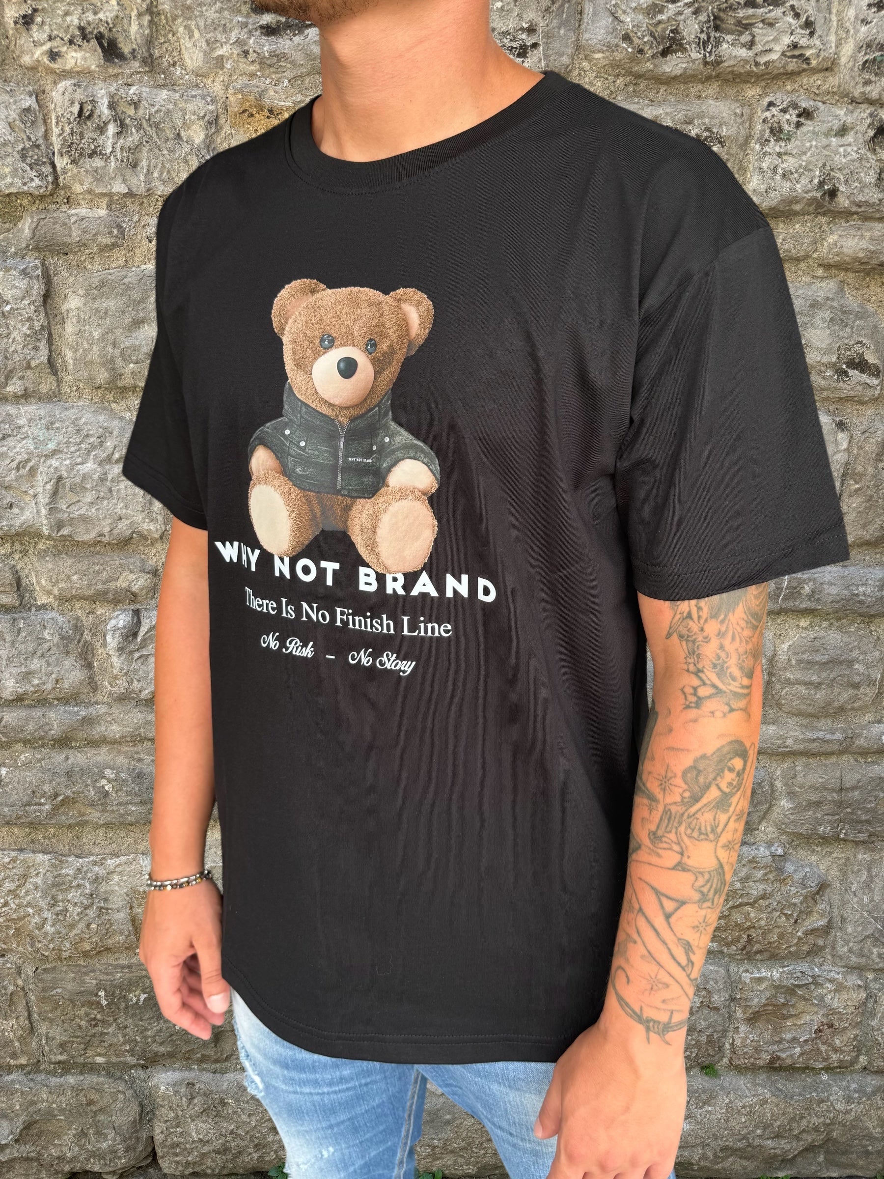 T-SHIRT SWEAT BEAR WHY NOT BRAND MS53 NERA