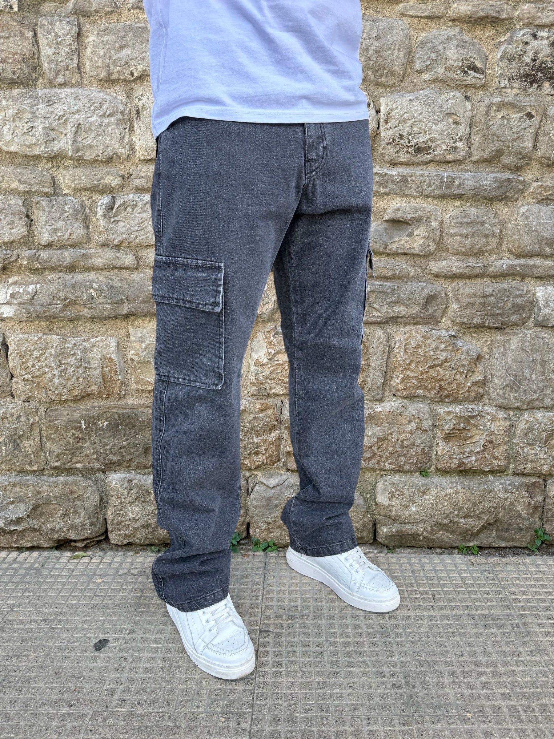 JEANS CARGO NJB SVIZZERA NERO