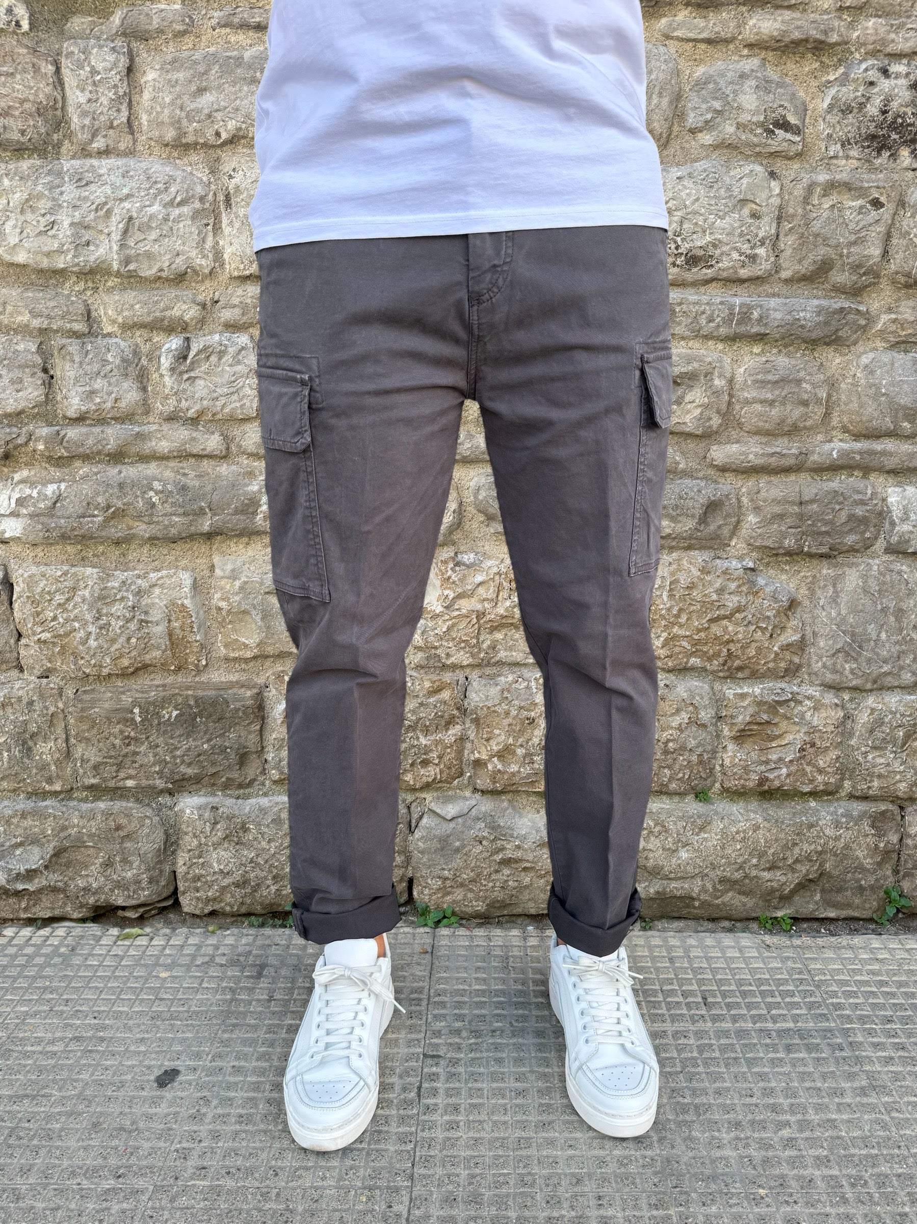 PANTALONE CARGO CLARK GARY-T091 PIOMBO