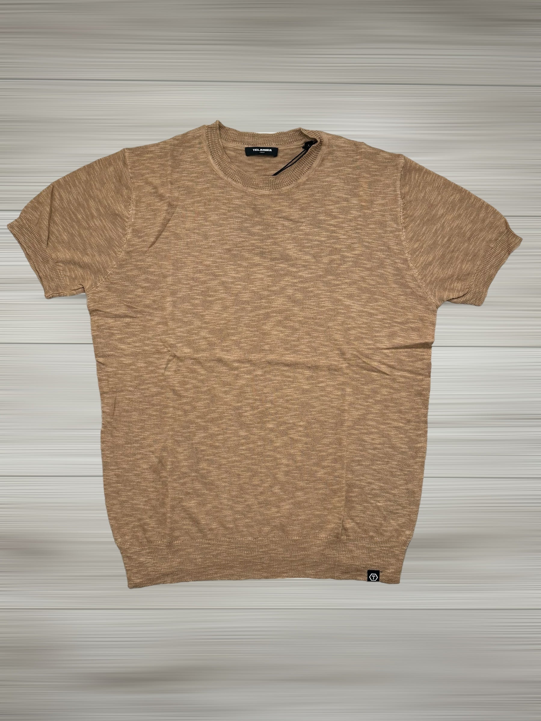 T-SHIRT MAGLIA COTONE FIAMMATO TELAMIRA BTM05 KHAKI SS 24