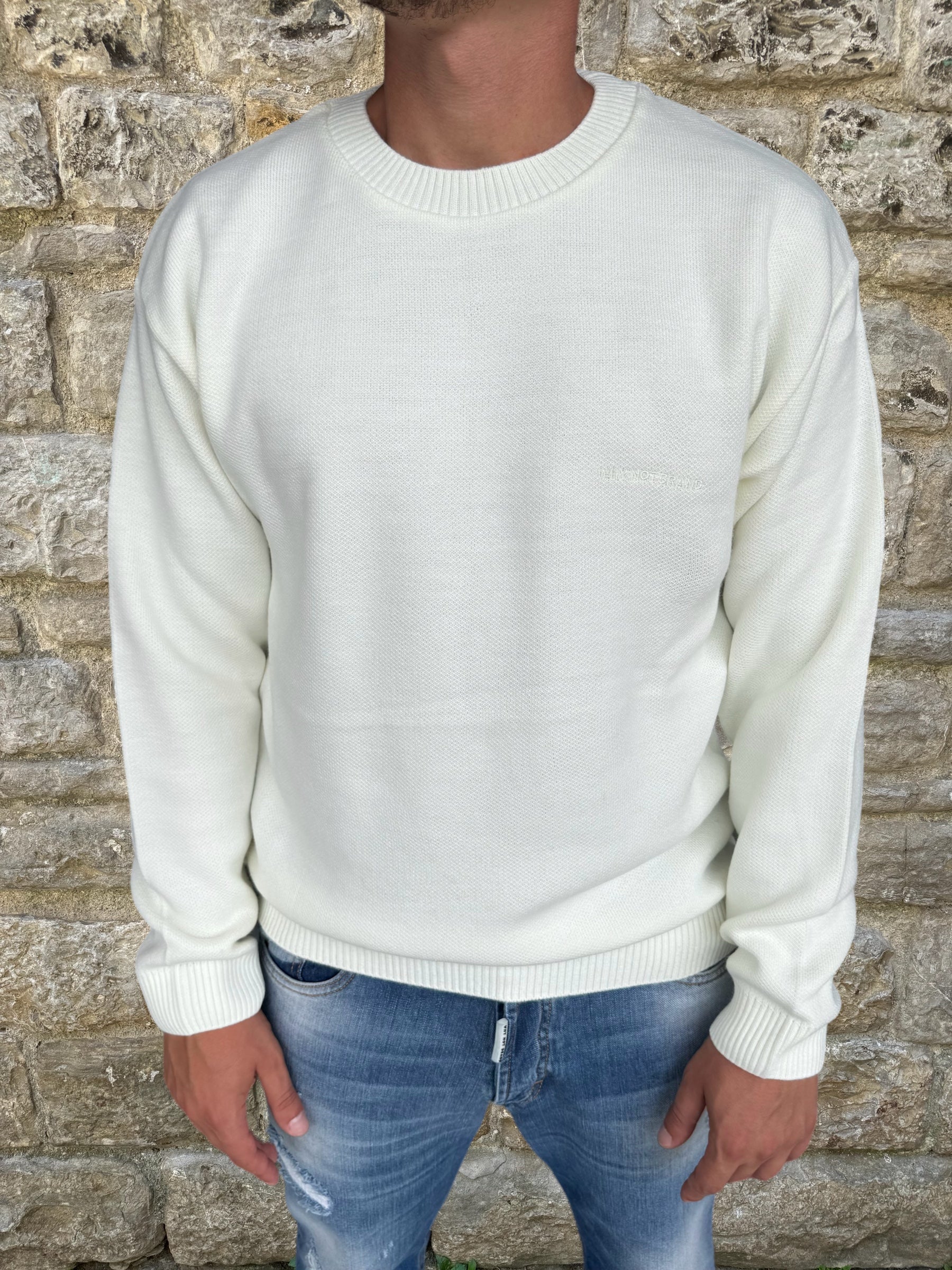 MAGLIONE WOOL SWEATER WHY NOT BRAND PUL36 BIANCO