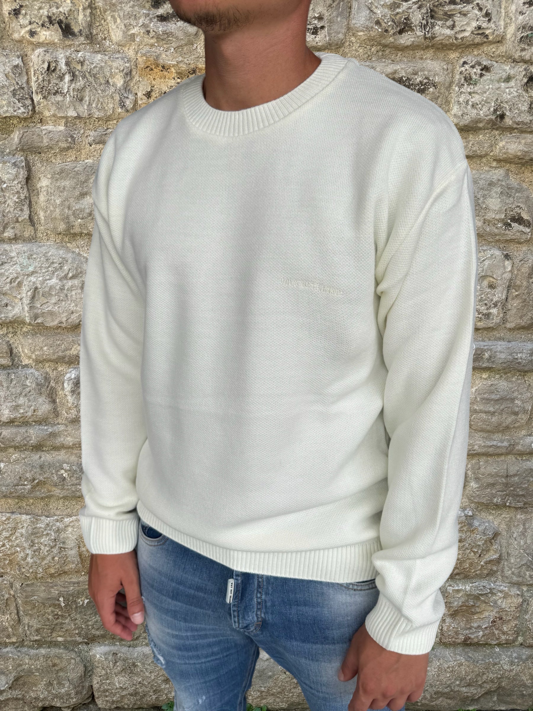 MAGLIONE WOOL SWEATER WHY NOT BRAND PUL36 BIANCO