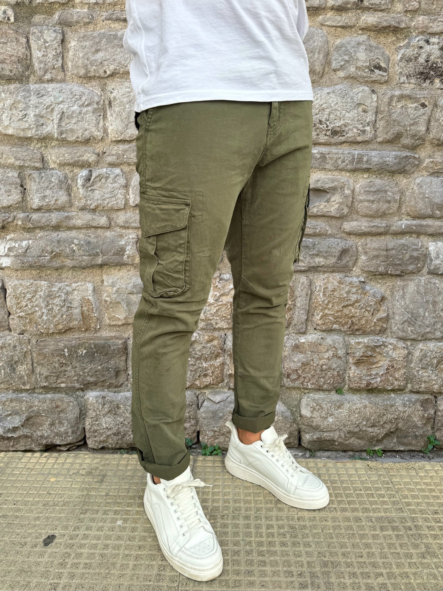 PANTALONE CARGO CONBAT TELAMIRA AC322 VERDE