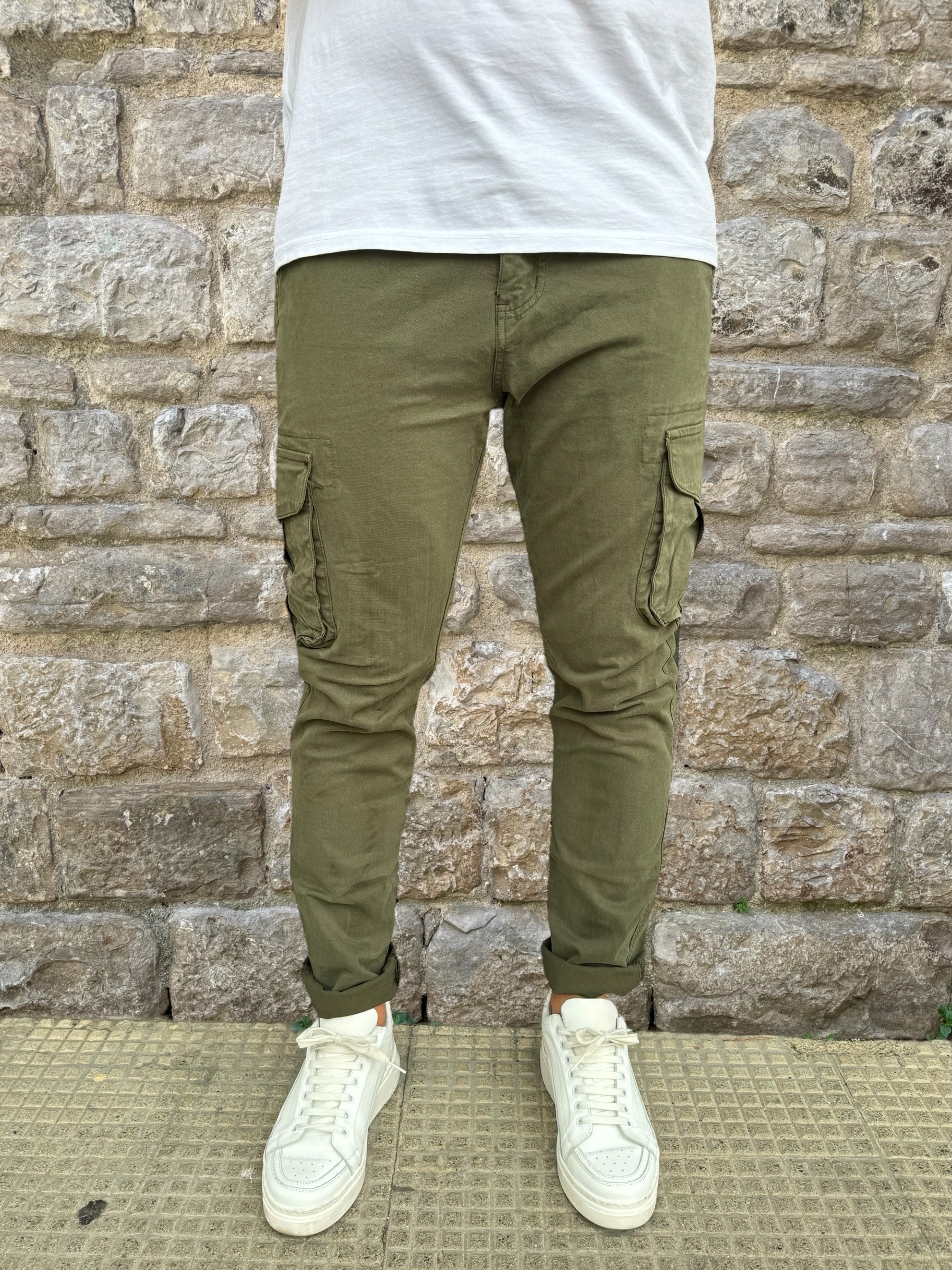 PANTALONE CARGO CONBAT TELAMIRA AC322 VERDE